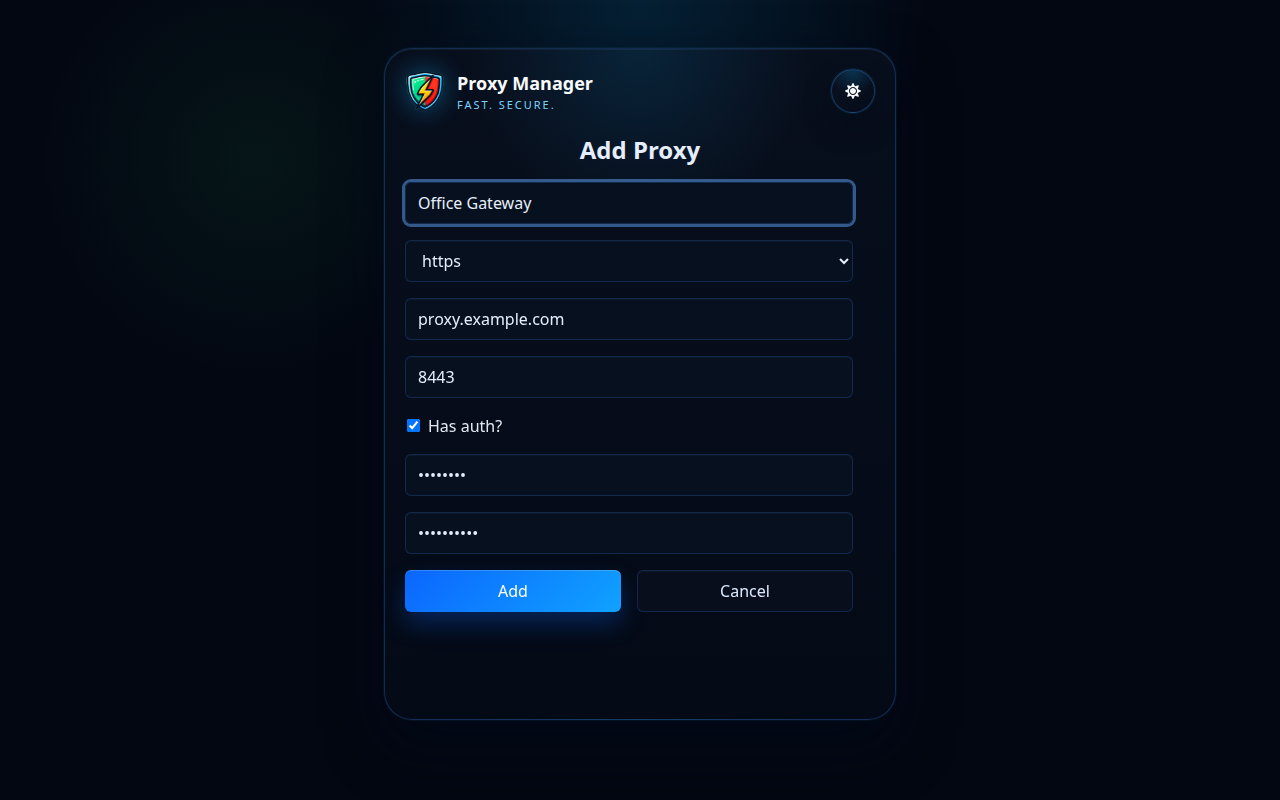 Proxy Manager agrega formulario de proxy